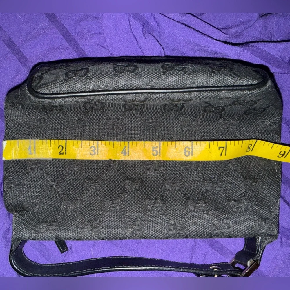 Gucci GG Canvas Wristlet / Accessory Pouch Black Vintage Auth. - Picture 12 of 13